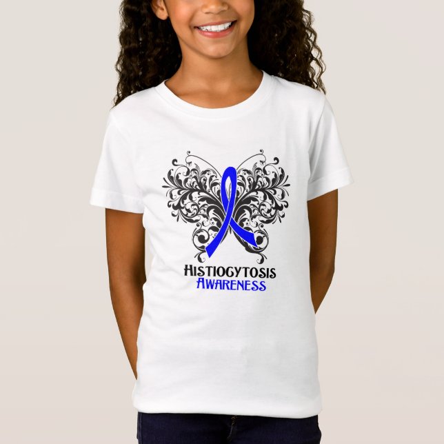 Histiocytosis-Bewusstseins-Schmetterling T-Shirt (Vorderseite)