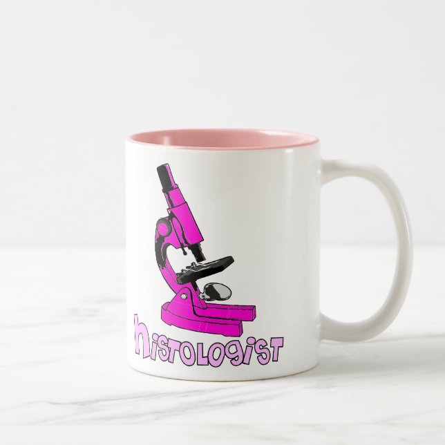 Histologin gibt Mikroskopdesign Zweifarbige Tasse (Rechts)