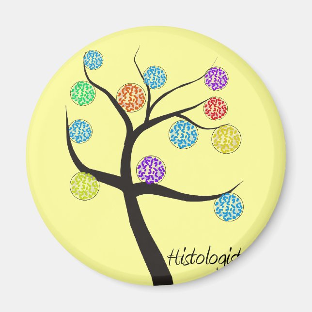 Histologin Tree Design Microscopic Cell Blätter Magnet (Vorne)