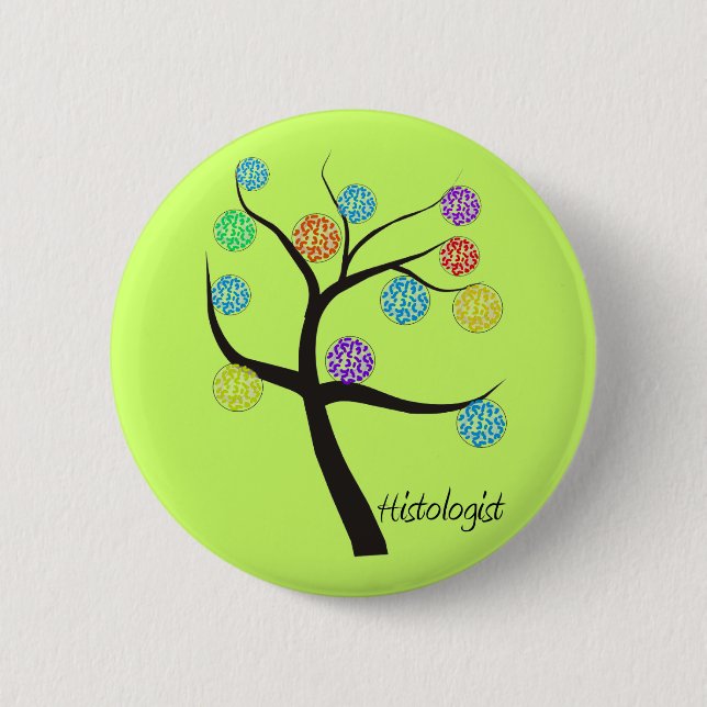 Histologist-Baum-Entwurfs-mikroskopisches Button (Vorderseite)
