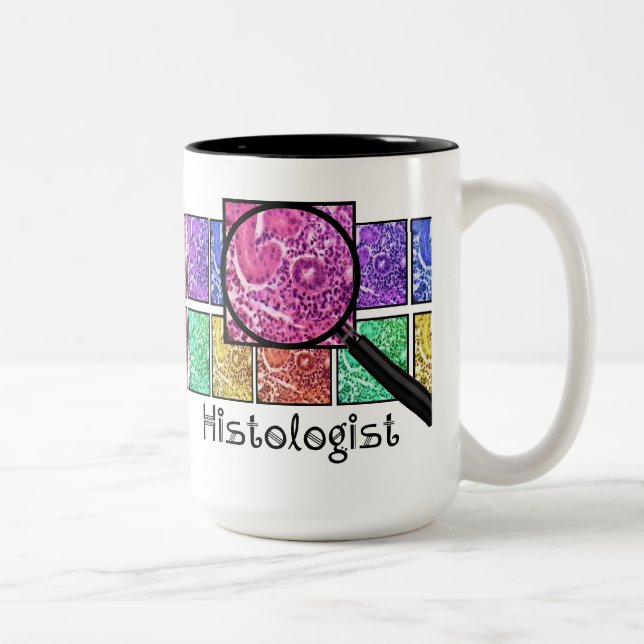 Histologist-Geschenke vergrößerter Zellen-Entwurf Zweifarbige Tasse (Rechts)