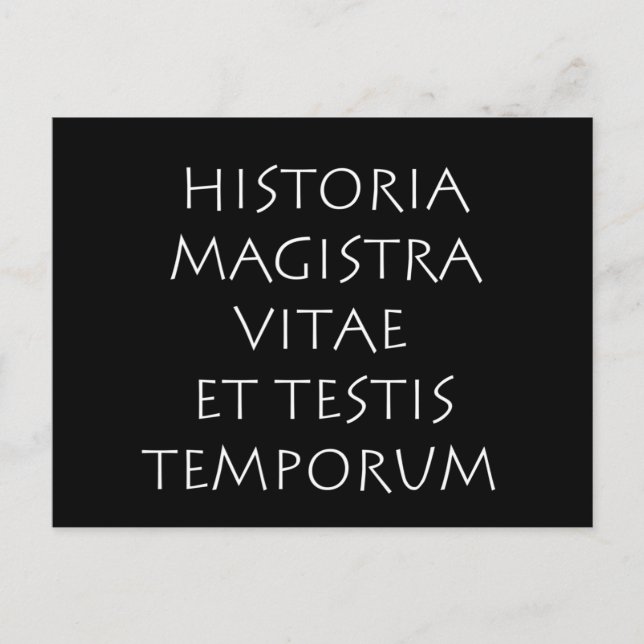 Historia magistra vitae et testis temporum postkarte (Vorderseite)
