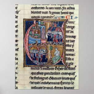 Historiated initial 'C' depicting Conrad III Poster