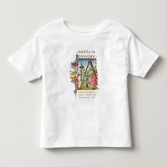Historiated Initiale "A" darstellend Kleinkind T-shirt (Vorderseite)
