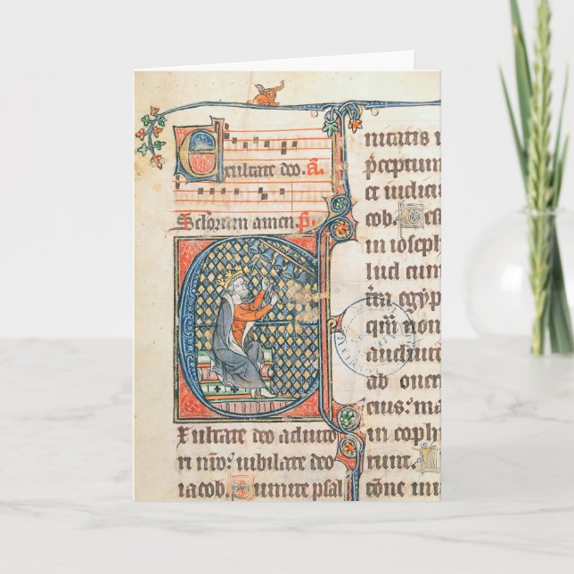 Historiated Initiale, die Spielen Königs David (Vorderseite)