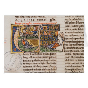 Historiated Initiale "E" Jonas darstellend