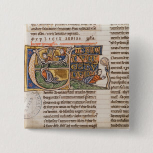 Historiated Initiale "E" Jonas darstellend Button