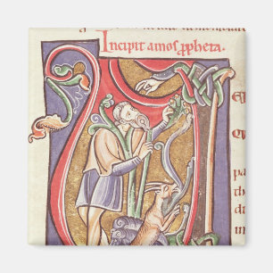 Historiated Initiale "V" Amos darstellend Magnet