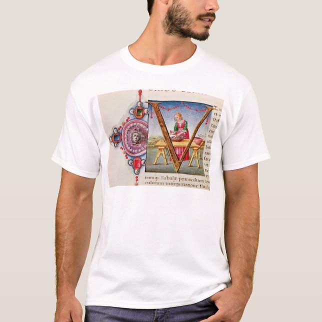 Historiated Initiale "V" darstellend T-Shirt (Vorderseite)