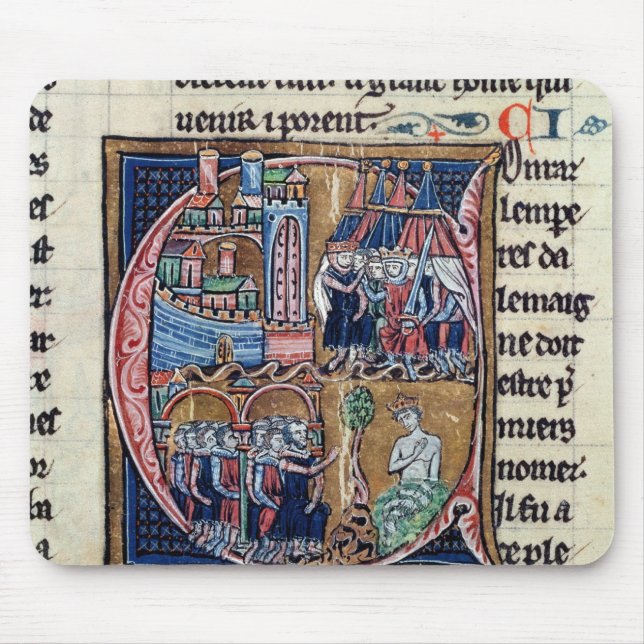 Historiated zeichnen "C ab", das Konrad III Mousepad (Vorne)