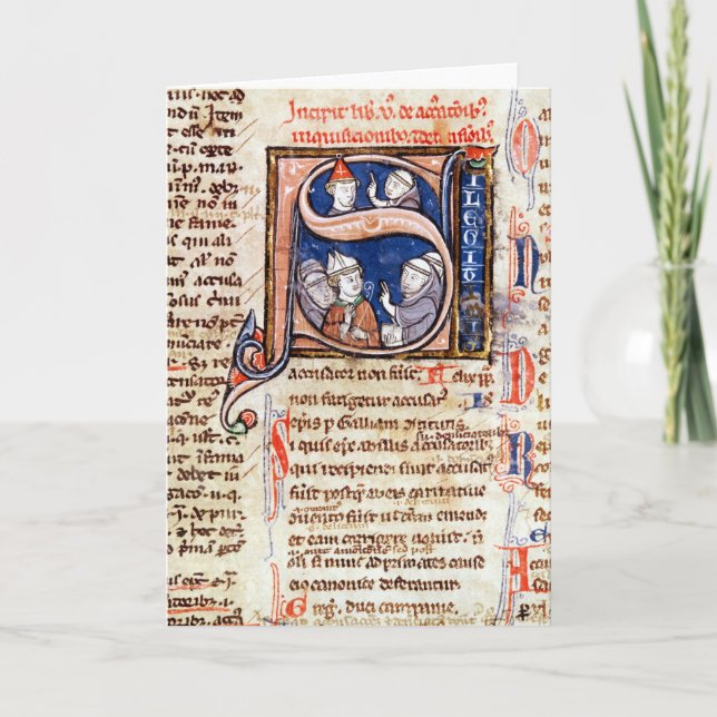 Historiated zeichnen "S ab", das Papst Gregory (Vorderseite)