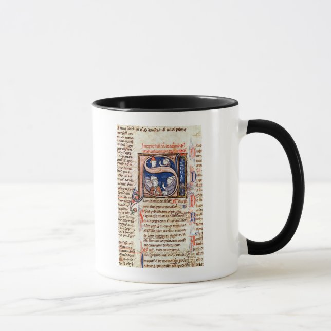 Historiated zeichnen "S ab", das Papst Gregory Tasse (Rechts)
