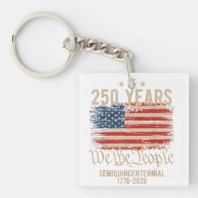 Historic 250 Years USA – We the People & Gold  Schlüsselanhänger (Vorderseite)