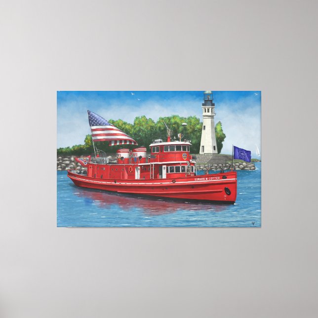 Historic Buffalo Fireboat Edward M. Cotter Leinwanddruck (Vorderseite)