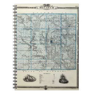 Historic Decatur Landkreis Map Notebook Notizblock