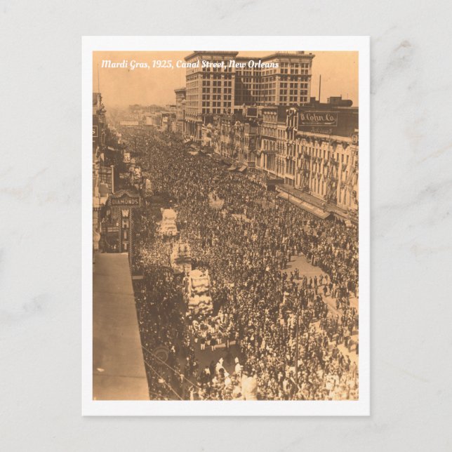 Historic Mardi Gras New Orleans 1925 photo Postkarte (Vorderseite)