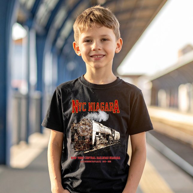 Historic NYC Niagara Train Steam Locomotive T-Shirt (Historic NYC Niagara Train Steam Locomotive. Boy Basic T-Shirt)