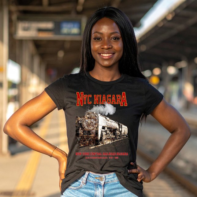 Historic NYC Niagara Train Steam Locomotive T-Shirt (Historic NYC Niagara Train Steam Locomotive. Womens Basic T-Shirt)