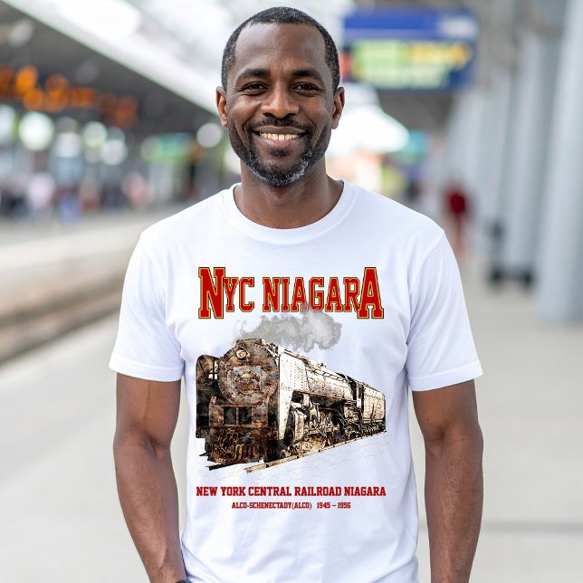 Historic NYC Niagara Train Steam Locomotive T-Shirt (Historic NYC Niagara Train Steam Locomotive. Mens Basic T-Shirt)