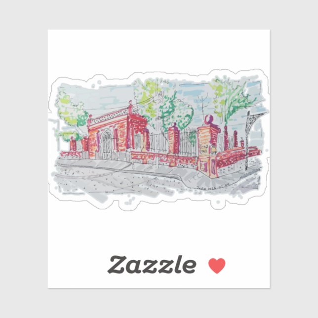 Historic Red Brick Entrance Aufkleber (Blatt)