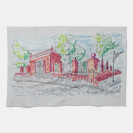 Historic Red Brick Entrance Geschirrtuch