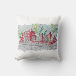 Historic Red Brick Entrance Kissen