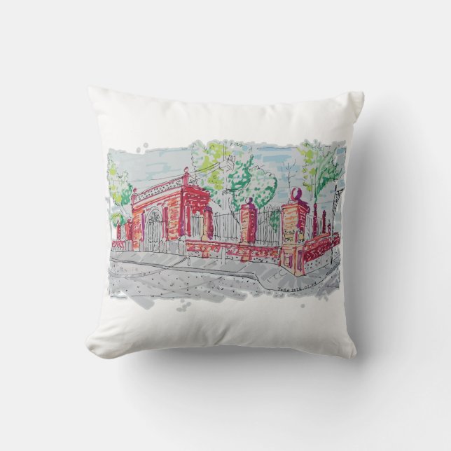 Historic Red Brick Entrance Kissen (Vorderseite)