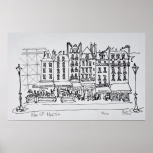 Historic Rue St. Martin, Paris, Frankreich Poster