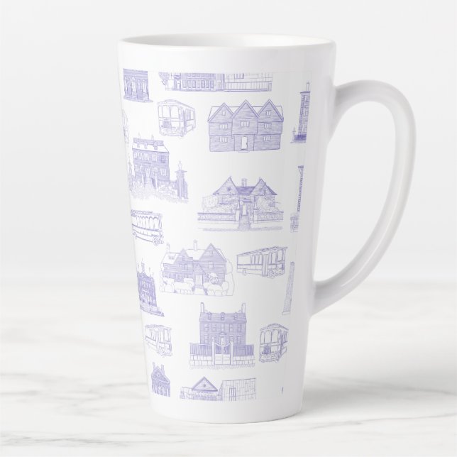 Historic Salem Toile Latte Tasse (Rechts)