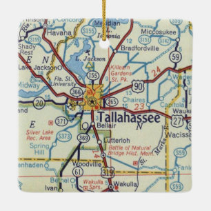 Historic Tallahassee Map Keramikornament