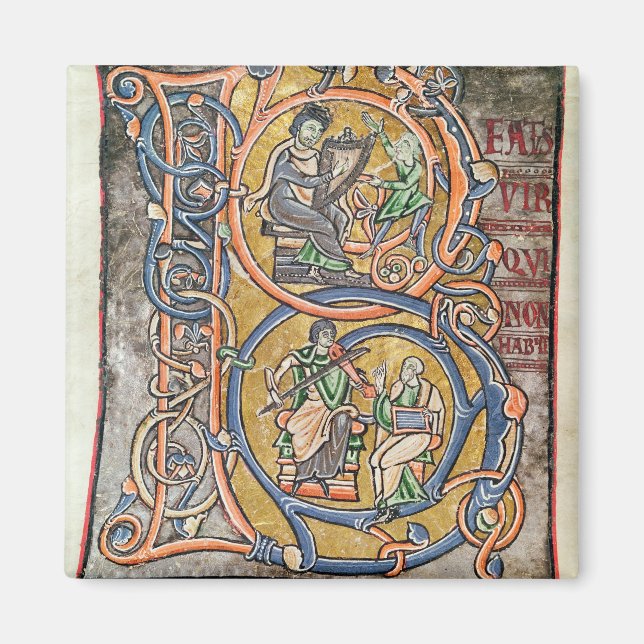 Historiierte erste 'B' mit König David Magnet (Vorne)