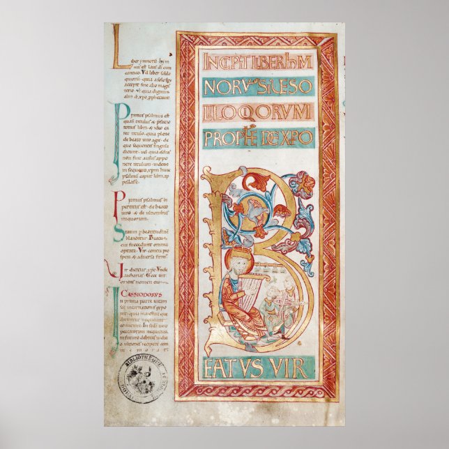 Historiierte erste 'B' mit König David Poster (Vorne)