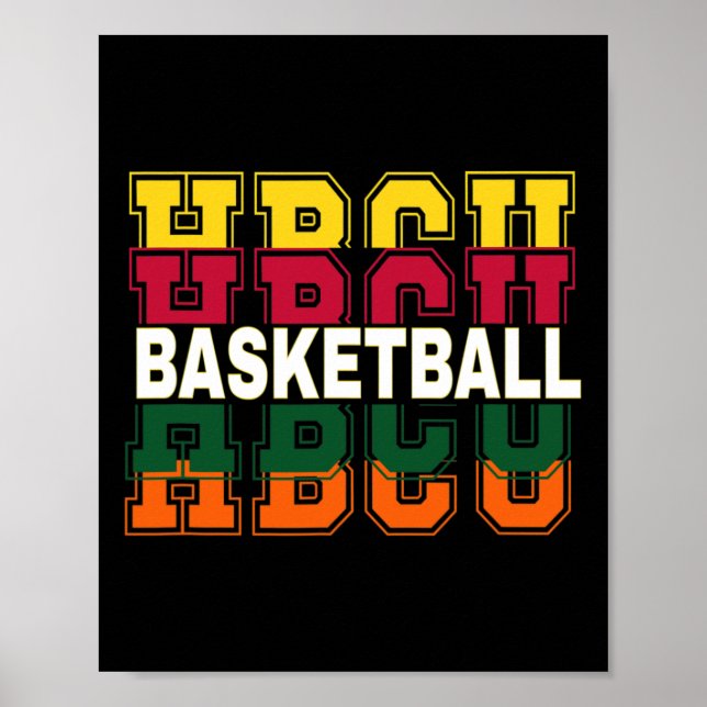 Historisch Black Uni University Basketball P Poster (Vorne)