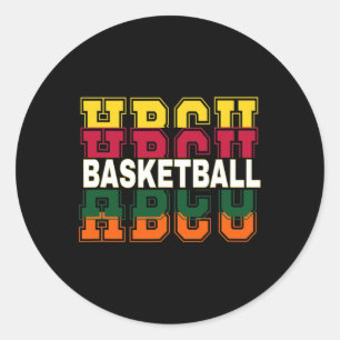 Historisch Black Uni University Basketball P Runder Aufkleber