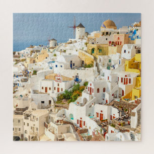 Historisch farbenfroh Oia Village Santorini Griech Puzzle