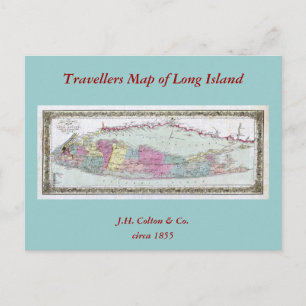 Historische 1855-1857 Reiseschild auf Long Island Postkarte