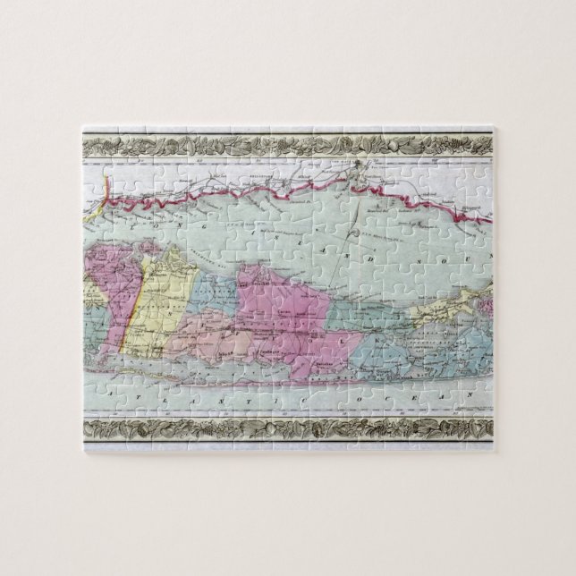 Historische 1855-1857 Reiseschild auf Long Island Puzzle (Horizontal)