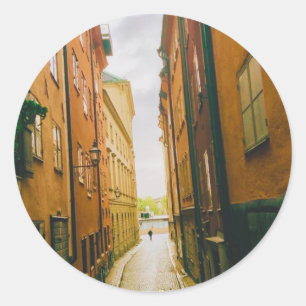 Historische Altstadt, Gamla Stan, Stockholm, Schwe Runder Aufkleber