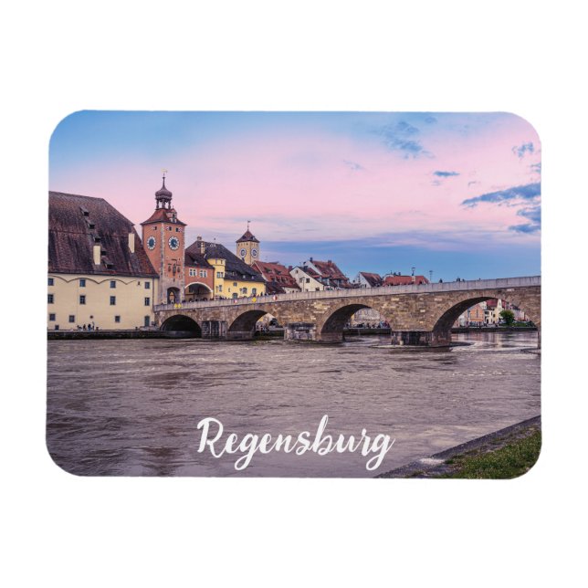 Historische Altstadt in Regensburg, Deutschland Magnet (Horizontal)