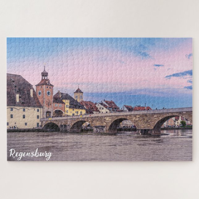 Historische Altstadt in Regensburg, Deutschland Puzzle (Horizontal)