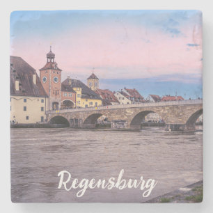Historische Altstadt in Regensburg, Deutschland Steinuntersetzer