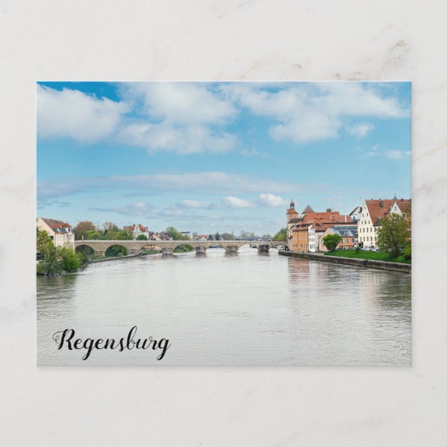 Historische Altstadt von Regensburg, Deutschland Postkarte (Vorderseite)