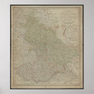Historische Antiquarische Karte von Schlesien und Poster