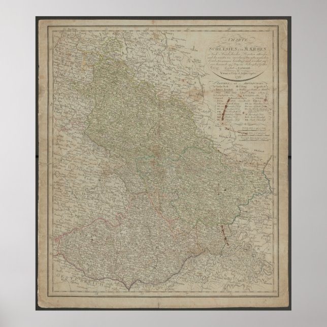 Historische Antiquarische Karte von Schlesien und  Poster (Vorne)