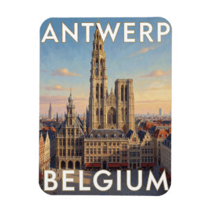 Historische Antwerpener Architekturkulisse Belgien Magnet