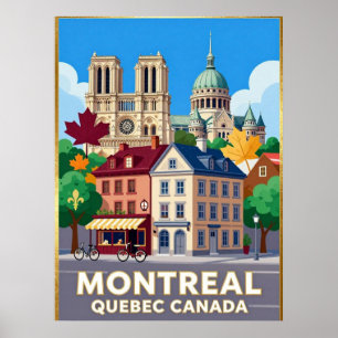 Historische Architektur des alten Hafens von Montr Poster