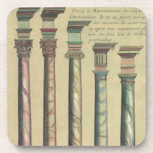 Historische Architektur, die 5 architektonischen O Getränkeuntersetzer