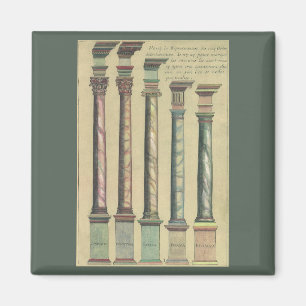 Historische Architektur, die 5 Architektur-Ordnung Magnet