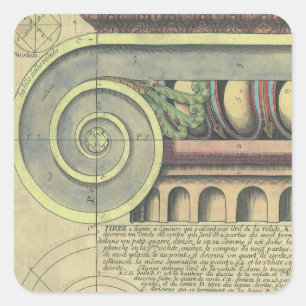 Historische Architektur; Kapitellvolute von Vignol Quadratischer Aufkleber
