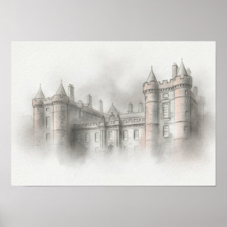Historische Architekturzeichnung eines schottische Poster